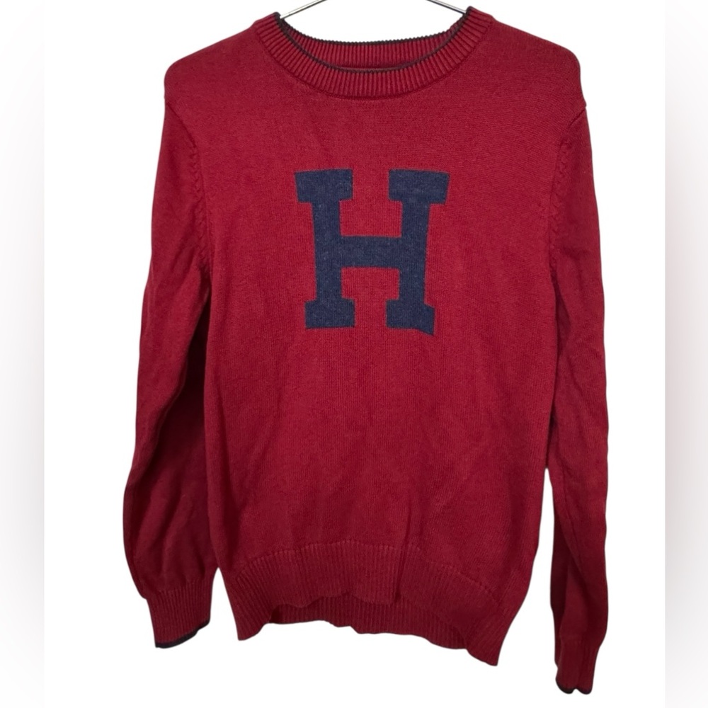Tommy Hilfiger Retro 90s Vintage H Red Knit Crewneck Sweater Men’s M Rare